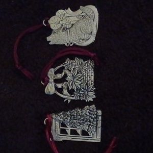 Vintage Pewter Christmas Ornaments